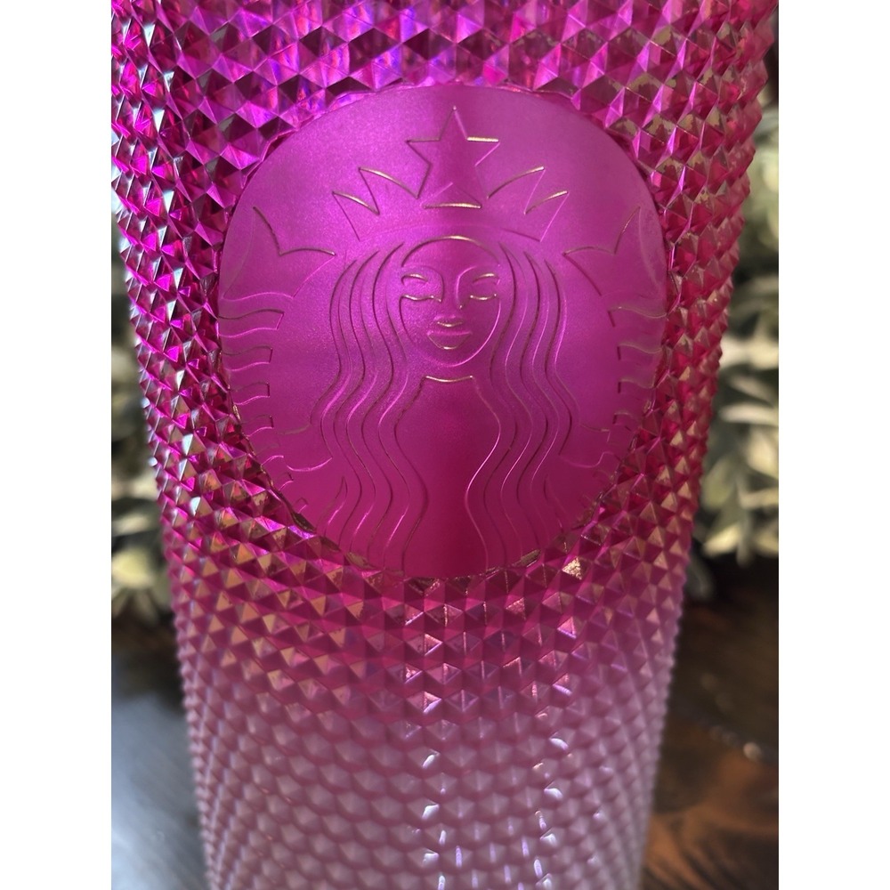 Starbucks Holiday 2024 Oz Tumbler- Pink, Gold, And White Studded NEW - Picture 7 of 7